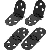 Set Mit 4 Schwarzen 180-grad-klappscharnieren – Schwarze, Rostfreie Zinklegierung – Für Klapptische, Schränke Und Werkzeugkästen