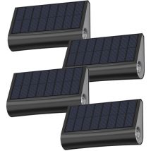 LUMISKY Solar-Wandleuchten 4er Set 100 Lumen IP44 Warmweißes Licht Außenbeleuchtung für Garten und Terrasse