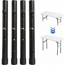 4er-Set Tischbeinverlängerungen für Klapptische für gebogene und gerade Beine, verstellbare Klapptischbeinerhöhungen, für Höhe (44 cm) – RWPurniture