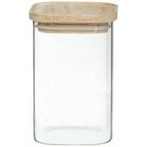 Set Mit 4 Vorratsdosen Aus Glas Und Holz, Stapelbarer, Luftdichter Deckel Atmosphera