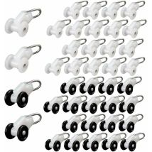 Set Mit 40 Gardinenrollen – 40 X 14 Mm, Kunststoff Und Aluminium – 12-mm-räder Für Leises Gleiten