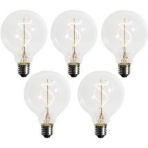 Luedd - Set Mit 5 E27 Dimmbare Led Spiral Filament G95 4w 270lm 2200k