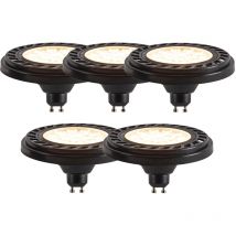 Set mit 5 dimmbaren GU10 led AR111 schwarz 8W 600lm 2700K