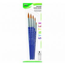 Lot de 5 pinceaux en soie synthétique lebez syntex pointe ronde taille - set de 5 pinceaux en 5 tailles CF