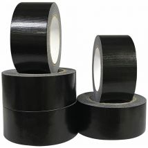 Set mit 5 schwarzen Gewebeklebebändern 220 Mikrometer x 50 mm x 20 m, schwarzes Gaffer-Klebeband, amerikanisches Klebeband zur Reparatur von
