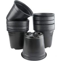 50 Stück 15cm Blumentöpfe Mit Loch, Klein Töpfe kakteen, Kunststoff Pflanztöpfe Rund, Blumentopf Mit untersetzer Für Büro Balkon, Schwarz