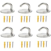 Set Mit 6 Deckenhaken Aus Edelstahl 304, M5 X 33 Mm, Runde Ösenplatte, Robuste Wandhaken, Geeignet Zum Aufhängen Von Pflanzenampeln Und 