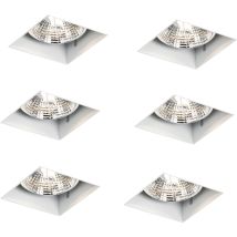 Set Mit 6 Einbaustrahlern Weiß Gu10 70 Mm Rahmenlos - Oneon