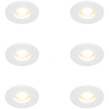 Set Mit 6 Modernen Badezimmer-einbauspots Weiß - Shed