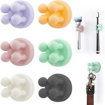 Set Mit 6 Selbstklebenden Silikonhaltern – Für Rasierer/pinsel – Wasserfest – Für Wand/glas – Mehrfarbig