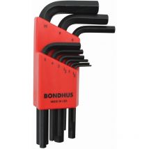 Set mit 9 Winkelschraubenschlüsseln in metrisch 1,5-10mm Bondhus 12299