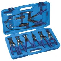 Fervi Zangen-Set für Autoschlauchklemmen – 9 Zangen – Hochwertiger Stahl – 30 x 20 x 5 cm