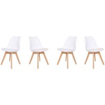 Viererpack skandinavische Stühle vlsy Weiß - Weiß