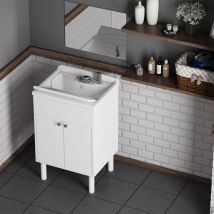 Negrari - Ensemble meuble lavabo avec miroir filolucido 60x45cm comp 4