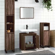 Torana - Set Mobili da Bagno 2 pz Rovere Marrone in Legno Multistrato