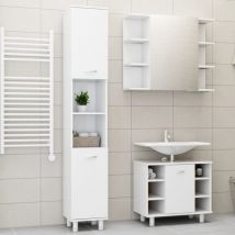 Asupermall - Furniture Limited - Set Mobili da Bagno 3 pz Bianco in Truciolato