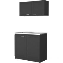 Tuhome Concept - Set Muebles de cocina con mueble lavavajilla y mueble sobre campana Zurich