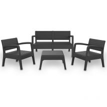 Set Muebles VALENCIA - Conjunto Muebles Jardin Exterior 4 Plazas - Grafito