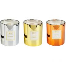 Beliani - Set Océan Tarte Pomme Jasmin Soleil d'Hiver 3 Bougies 100% Cire Soja Metallic Glamour