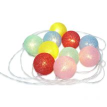 Set of 10 Kids Battery Powered Fairy String Lights with Cotton Balls