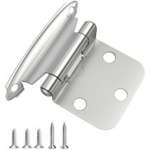 Pack of 10 Silver Self Closing Cabinet Hinges with Screws Metal Furniture Hinge