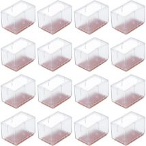Hiasdfls - Set of 16 Non-Slip - pvc Rectangular Caps for Chair Legs, Furniture Legs