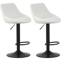 Set of 2 Bar Stools, Height Adjustable Swivel Barstools, Counter Stools with Backrest, Faux Leather Seat, Footrest and Metal Base for Home, Kitchen