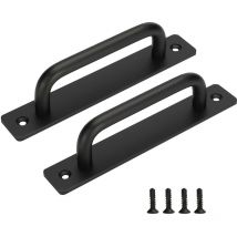 Set Of 2 Door Handles Cabinet Handle Matte Black - Aluminum Alloy Kitchen Cabinet Handle Center Distance 128mm