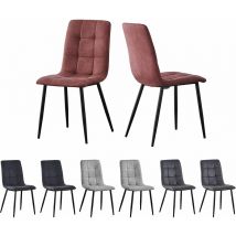 Mcc Direct - Set of 2 Faux Matte Suede Leather Dining Chairs home & restaurants Henri pink