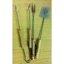 Set of 3 45cm Barbecue / bbq Tools with Wooden Handles