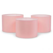 Valuelights - Torbery Set of 3 - Small Medium Large Easy Fit Ceiling Light Shades Fabric Drum Lampshades - Blush Pink