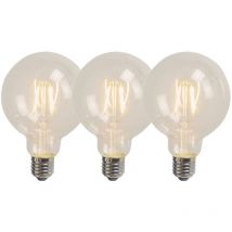 Set of 3 E27 led Filament G95 4W 320LM 2700K