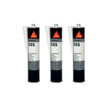 Sika - Set of 3 glazing adhesives flex 555 - Black - 300ml