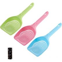 Set of 3 large plastic shovels for cats and cats