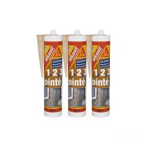 Set of 3 Sika Sika sil construction silicone sealants - Grey - 300ml