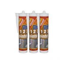 Set of 3 Sika Sika sil construction silicone sealants - Transparent - 300ml