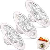 Einemgeld - Pack Stainless Steel Sink Strainer, Kitchen Sink Grid Anti-Clog Drain Strainer, Sink Strainer for Kitchen, Bathroom, Sink, Tubs (7cm