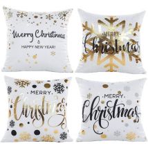 Set of 4 Christmas Cushion Covers, Christmas Pillowcase, Sofa Cushion Covers, Decorative Pillowcases Beautiful Christmas
