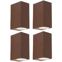 Set of 4 Wall Lights Rust Brown 2-Light IP44 - Baleno