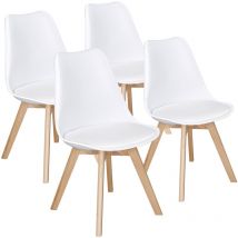 Yaheetech - 4PCS Dining Chairs for Dining Room/Living Room, White - white