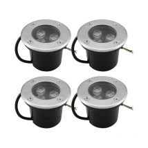 Set of 4 Outdoor Recessed Led Spotlight 4Pcs 3W IP65 Round 270 Lumen 3000K For Terrace Garden Path 220V