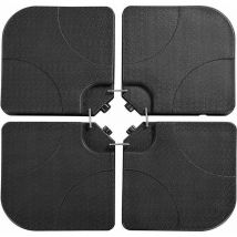 Yakoe - Set of 4 Parasol Base Set Stand With Sand & Water Filled Weights Black