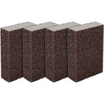 Soekavia - Set of 4 sanding sponges/blocks for wet and dry surfaces, coarse sanding (grain size 80 to 100).