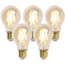 Set of 5 E27 Dimmable led Bulbs Goldline 5W 380lm 2200K