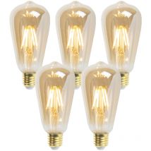Luedd - Set of 5 E27 Dimmable led Bulbs ST64 Goldline 5W 380lm 2200K