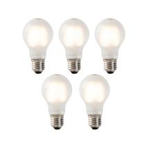 Luedd - Set of 5 E27 led Filament Bulbs Frosted Glass A60 2W 180LM 2700K