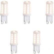 Set of 5 G9 Dimmable led Bulbs Opal 3W 250lm 2700K