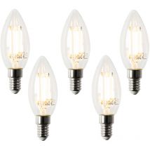 Set of 5 Smart E14 LED Bulbs B35 4.5W 470 lm 2700K