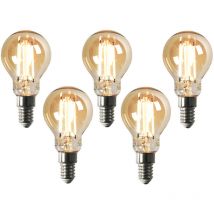 Luedd - Set of 5 Smart E14 led Bulbs P45 Gold 4.9W 470lm 1800-4000K