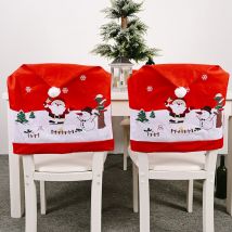 Set of 6 Christmas Chair Cover,Christmas Furniture Decoration,Christmas Chair Back Cover Decoration,Chair Cover,Christmas Chair Covers with Santa